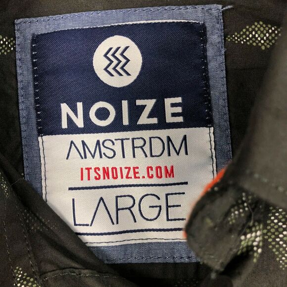 NOIZE Button Up Shirt Men Size L All Over Print Long Sleeve 100% Cotton - Picture 3 of 5